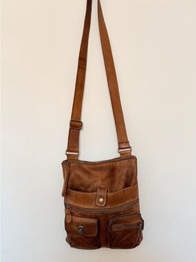 Roots Vintage Leather Crossbody Bag - Brown